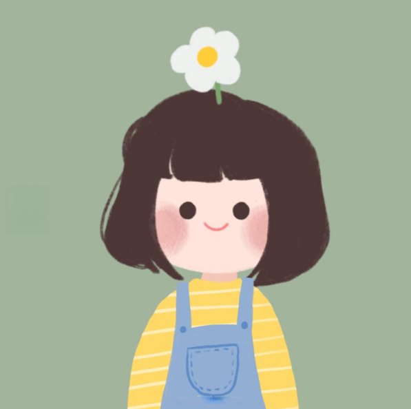 Cute cartoon avatar with a flower hairpin